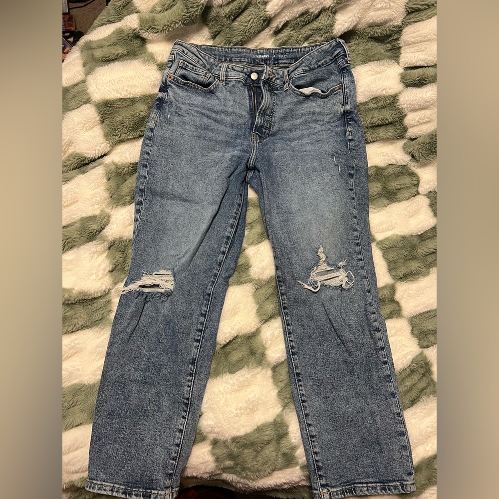 Old Navy Light Blue Distressed Boyfriend Jeans